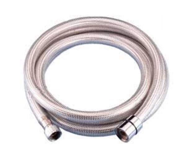 Manguera cromada de 1,5 m conexiones hembra 1/2C y hembra 3/8'