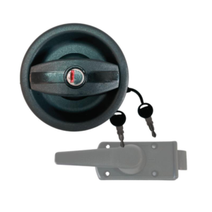 Cerradura puerta redonda negra Ø93 mm apertura derecha