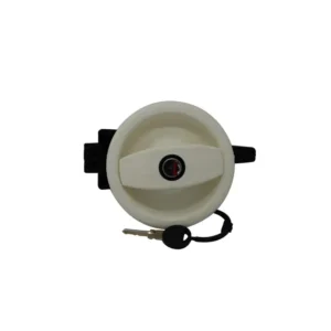 Cerradura puerta redonda 93mm blanca DERECHA