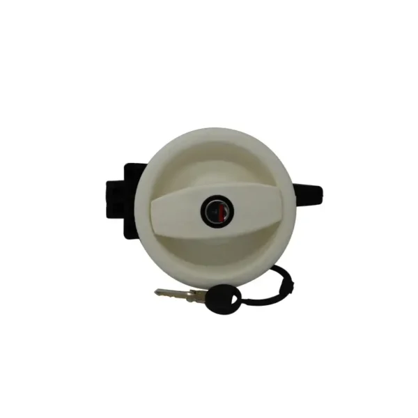 Cerradura puerta redonda 93mm blanca DERECHA