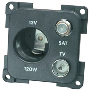Enchufe 12 V mechero gris + TV (9,5) + Sat gris