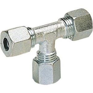 Conector T gas ermeto tubo 8mm.