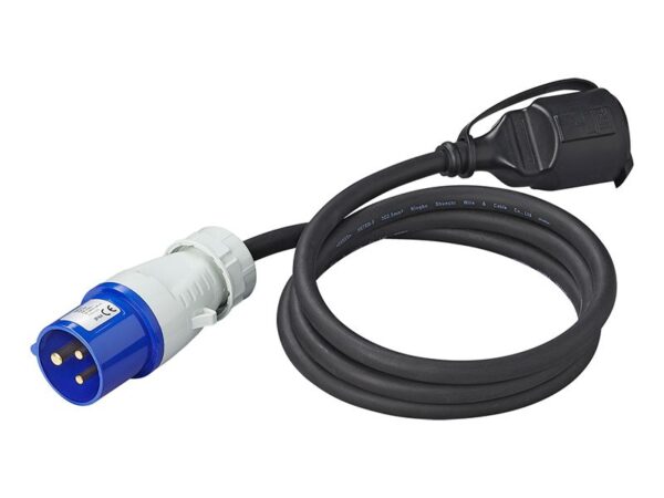 Toma CEE17 macho a 230V hembra 1,5 metros
