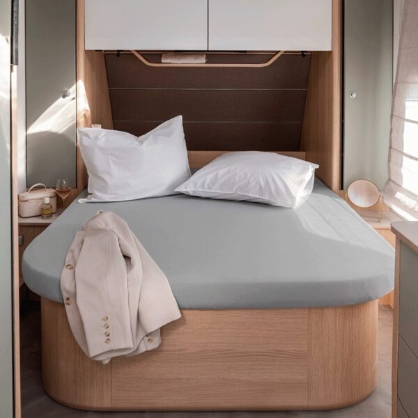 Sábana ajustable Walra Jersey (cama tamaño queen) gris 130x185 - Imagen 3