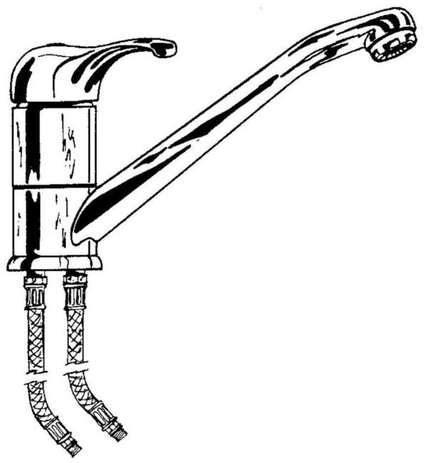 Grifo mezclador de un solo orificio cromo corto - Imagen 2